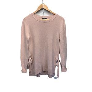 Halogen Scoop neck Sweater Size Medium Side Tie Cashmere Light Pink